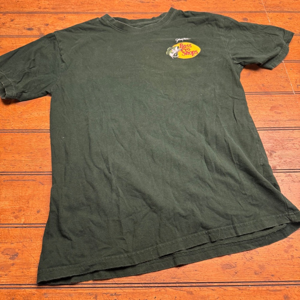 Bass Pro Shops Johnny Morris Graphic T Shirt Green‎ Cotton Size S